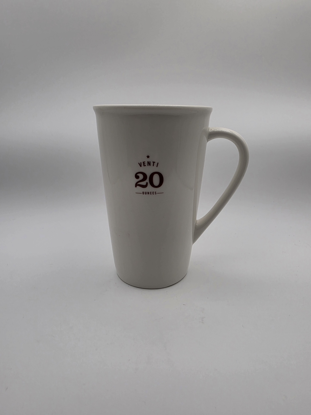 Ceramic Venti 20 Ounces White Coffee Mug with Handle